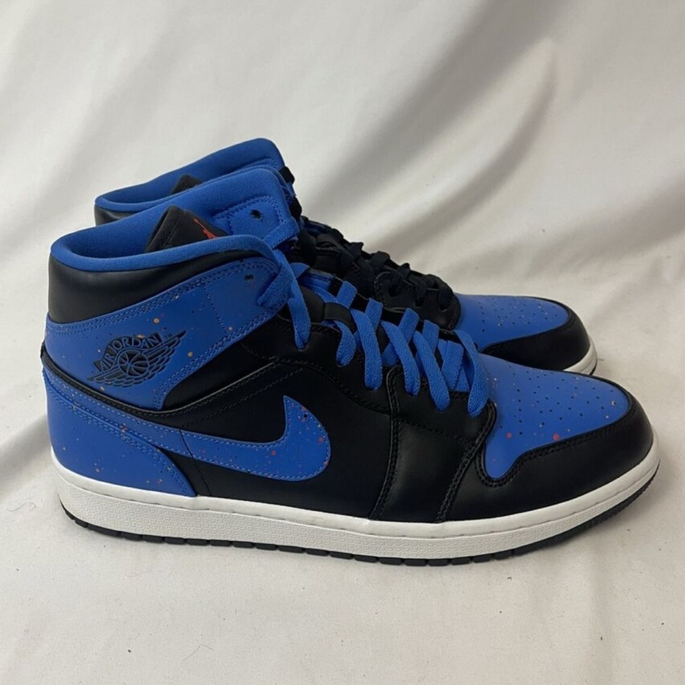 Nike Air Jordan 1 Retro Mid Royal Paint Splatter Men's 9.5